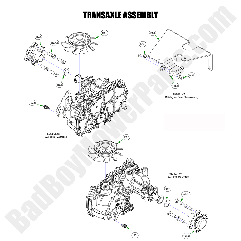 3310 - Bad Boy Mower Parts Lookup > 2023 > MZ Magnum > Transaxle Assembly